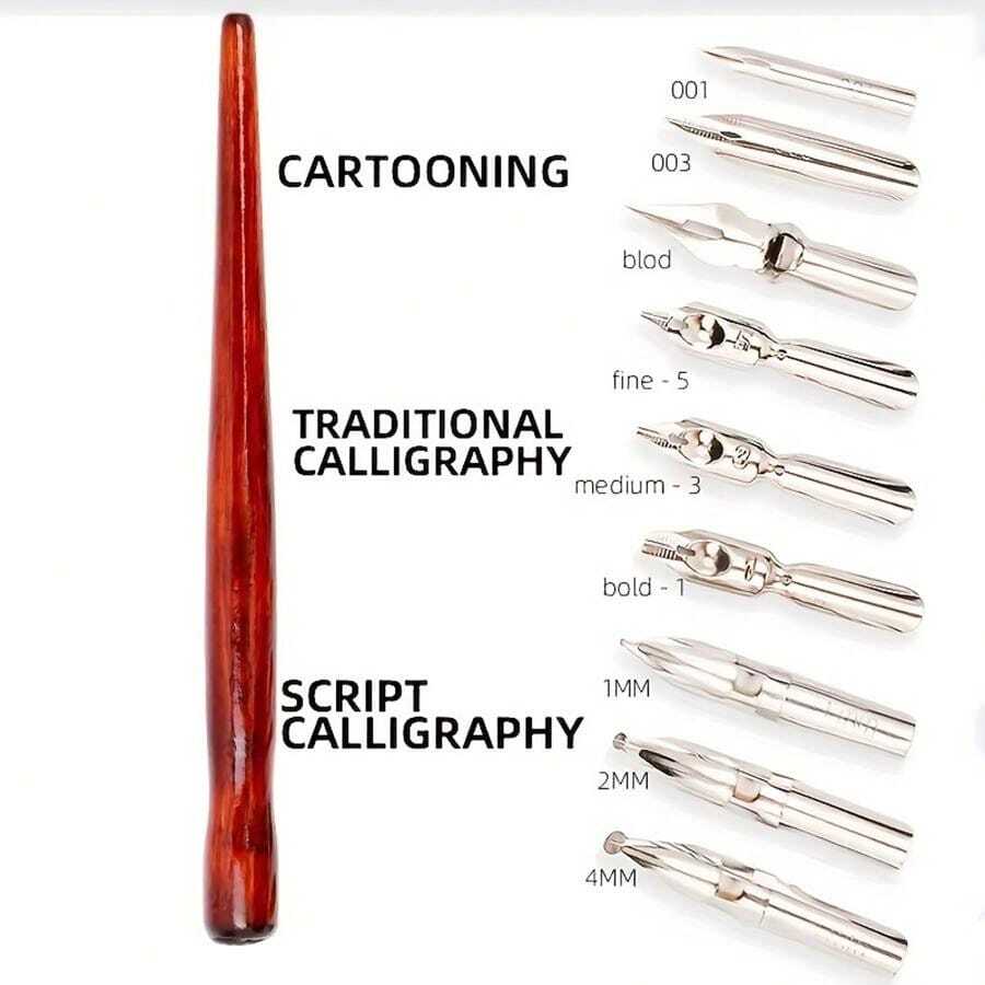 Calligraphy Dip Pen Set With 9 Interchangeable Nib Tips Signature