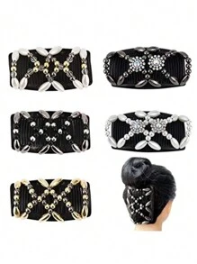 1 件手工串珠发梳，多功能发饰，双排梳子美发工具，发饰，配饰，女士，秋季，旅行，女士配饰，秋季，头发，配饰，女士，旅行，女士配饰，发饰，女士，女士圣诞礼物，圣诞礼物，礼物，礼物，圣诞礼物，礼物，成人圣诞礼物，成人圣诞礼物，女士配饰，圣诞礼物，成人发饰，女士礼物创意，美容圣诞礼物，女士夏季海滩度假必备配饰 - 彩色 - 查看 4