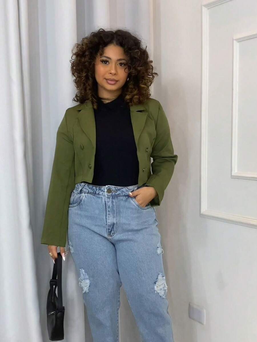 Women Blazers - Army Green - View 1