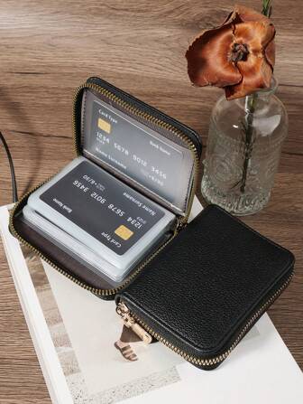 SOUTHLAND&KANGAROO 多功能零钱包 字母图形卡夹 多卡位卡片收纳盒 信用卡学校用品 宿舍用 高品质真皮女士钱包 钱包 小钱包