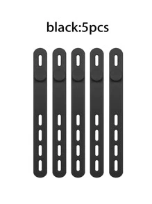 5pcs Silicone Cable Ties, Reusable, Suitable For Earphone Cables, Phone Charging Cables, Various Household Data Cables, Can Be Used For Cable Management In Home, Office, School And Other Places, Also Suitable For Travel Storage Bags, Makeup Bags, Travel Storage Bags, Large Capacity Cosmetic Storage Boxes, Can Store Lipsticks, Brushes, Skincare Products, Phones, Coins, Small Items And More, Suitable For Home, Gifts, Vacations And Holidays (Halloween, Christmas) And Other Occasions, Multi-Functional Use, Full Of Bohemian Style - Multicolor - View 6