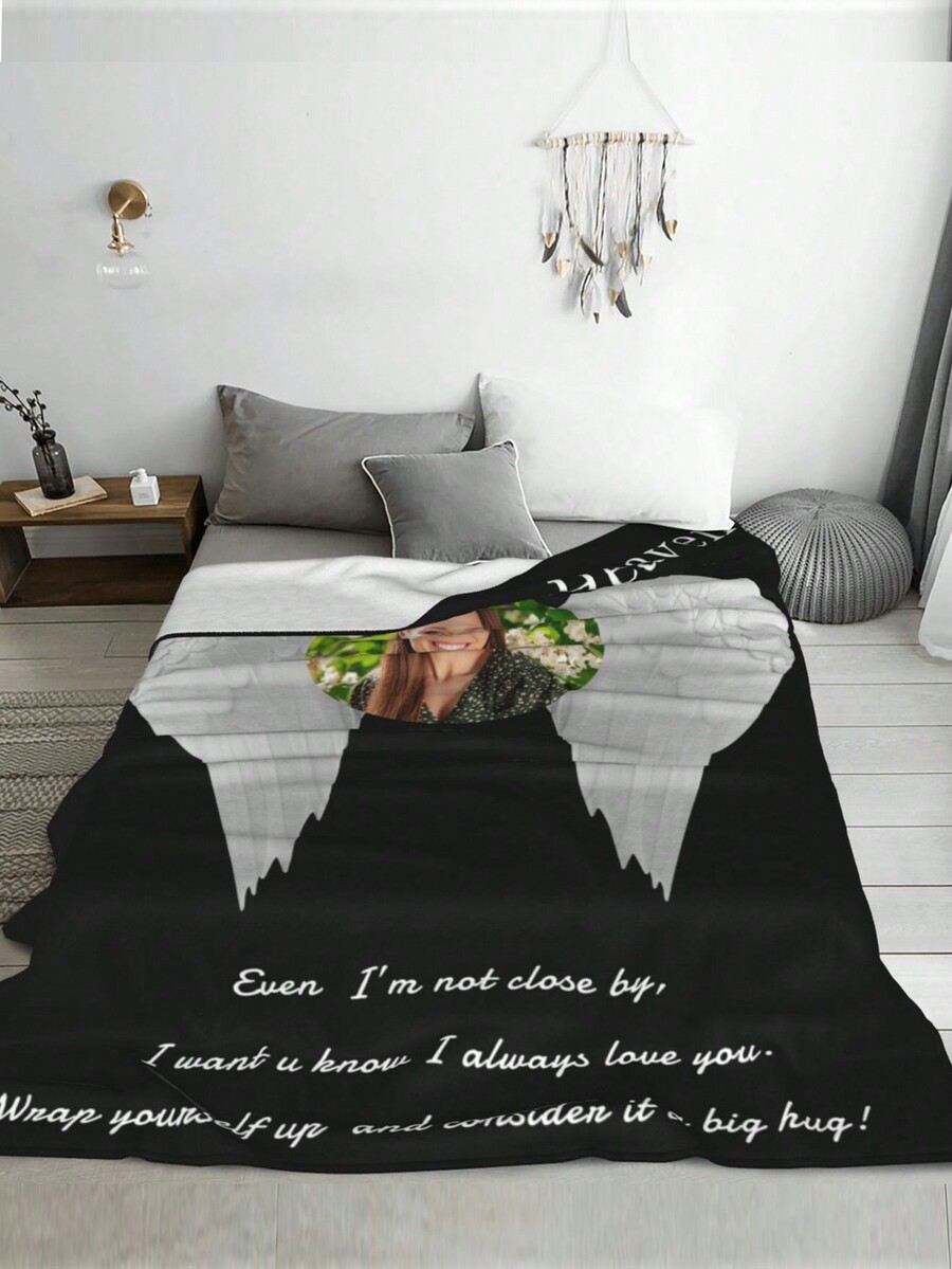 1pc Custom Blanket,Personalized Memorial Photo Blanket Personalized