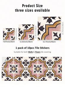 SUPSTICKER 10pcs Thick Self-Adhesive Waterproof Floor Sticker, Printed Tile Pattern For Living Room, Bedroom, Home Decoration, Kitchen & Bathroom, Anti-Moisture Wall Decal, 7.87*7.87inch/11.81*11.81inch/15.75*15.75inch, Stickers, Wall Decal, Vinly Decal For Home Decorations, Spring Decoration Items Refresh Your Home, Rama Decoration Stickers Gifts Birthday Graduation Room Decor Wall Decor Bathroom Decor Bedroom Decor Room Decoration Stuff Living Room Decor House Decor Home Decor Living Room Wall Paper Wallpapers