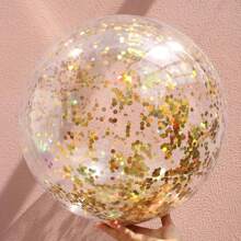 Sparkling Shiny Sequin Inflatable Beach Ball - PVC Water Toy For Fun-Filled Family Parties & Vibrant Beach Events - Perfect Summer Fun For All Ages,Inflatable Balls,Inflatable Ball,Bouncy Balls Rubber,Sensory Toys,Beach Toys,Fidget Toys
