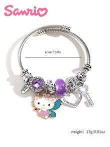 Hello Kitty Charm Bracelet With Cat Beads Pendant For Women - Multicolor - View 5