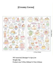 2片雙面透明閃粉黏貼貼紙，可愛卡通水果和花卉裝飾材料貼紙 - 浪漫收藏家 - 查看 15