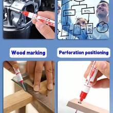 4 Pieces/Set Of Multi-Color Long-Distance Marker Pens -20mm Extended Tip, Bright Ink, Suitable For Deep Hole Marking On Metal, Wood, And Plastic - Very Suitable For Bathroom And Woodworking Projects - Multicolor - View 3