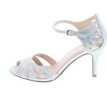 Women's Strappy Open Toe Rhinestone Low Heel - 銀色 - 查看 3