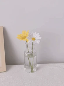 1pc Nordic Style Hydroponic Glass Flower Vase, Home Decor Transparent Ornament For Living Room Decoration,Home Decor,Flower Vase,Centerpiece,Table Decor Glass Vase - Clear - View 3