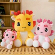 (2pc)Cute Stuffed Animal Dragon Doll Mascot Plush Doll Cute Soft Dragon Toy Plush Toys And Gifts - The Perfect Gift - Pink - View 4