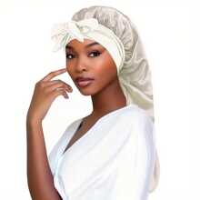 ZTZI Braid Bonnet With Tie Band Soft Breathable Sleeping Night Cap Elegant Solid Color Extra Long Satin Bonnets For Women Girls - Multicolor - View 8