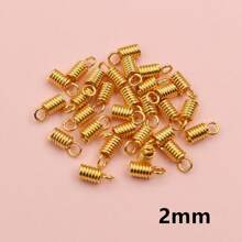 20pcs Stainless Steel Spring Crimp Clasps Leather Cord Ends End Caps Connectors For DIY Bracelet Necklace Jewelry Making