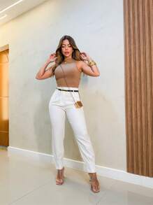 Women Pants - 白色 - 查看 2