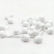 1 rollo/10 yardas Encaje de borlas de pompones con borlas de bola para ropa, cortinas y decoraciones de costura DIY a mano