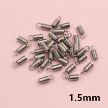 20pcs Stainless Steel Spring Crimp Clasps Leather Cord Ends End Caps Connectors For DIY Bracelet Necklace Jewelry Making