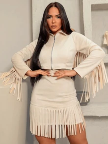 Women Two-Piece Outfits - Màu be - Xem 3