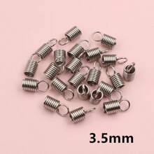 20pcs Stainless Steel Spring Crimp Clasps Leather Cord Ends End Caps Connectors For DIY Bracelet Necklace Jewelry Making