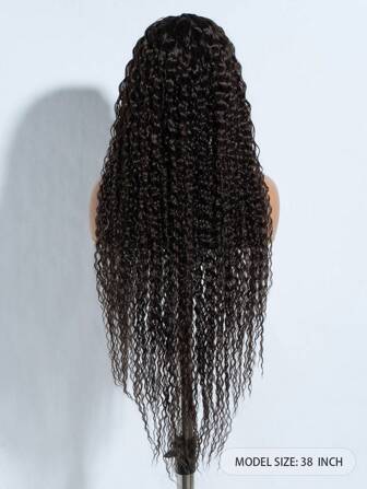 38 Inch Synthetic Lace Front Wig Long Curly Hair Blonde And Dark Brown 13*4*1 Pre-Plucked Hairline Wavy Heat Resistant Lace Wig For Women Natural Looking