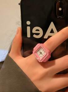 A Vintage Mini Creative Niche Design Digital Watch Gift Clock Watch Couple Ring