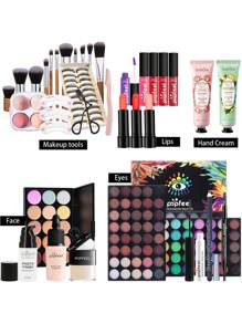Holiday Valentine's Day Surprise Makeup Gift Box, Including Eyeshadow, Lip Gloss, Lipstick, Concealer Palette, Makeup Tools, False Eyelashes, Makeup Brush