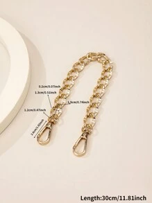 1pc Daily Use Bag DIY Chain Zinc Alloy Material Bag Extended Double Matte Design Bag Chain - Gold - View 11