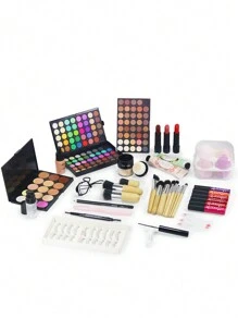 Holiday Valentine's Day Surprise Makeup Gift Box, Including Eyeshadow, Lip Gloss, Lipstick, Concealer Palette, Makeup Tools, False Eyelashes, Makeup Brush