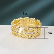 1pc Horseshoe Design Cubic Zirconia Inlaid Women's Ring - Ring - View 8