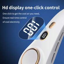 GICOOK Hanging Neck Fan Usb Portable 5-Speed Adjustable With Digital Display Mini Portable Small Lazy Person Hanging Neck Neck Leafless Rechargeable 360° Adjustable Refrigeration Air Conditioning Outdoor Student Mute Large Wind Fan Cooling Artefact Gift/Valentine's Day Gift/Girlfriend/Easter/Boys/Girls/Multi-Color Birthday Gift