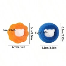 9pcs Random Color Washing Machine Sponge Cleaning Balls, Lint Removal, Anti Tangle, Magic Stain Removal Laundry Balls - Multicolor - View 2