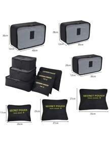 6 Bolsas Embalaje para Organización de Viaje para Ropa  Maletas Impermeables - Gris - Ver 2