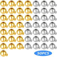 10pcs/20pcs/50pcs Round Crimp Beads,Stopper Beads Bead Caps For Jewelry Making, Spacer Beads Metal Bead Stopper Crimp Charms For Bracelet Necklace Ends Accessories
