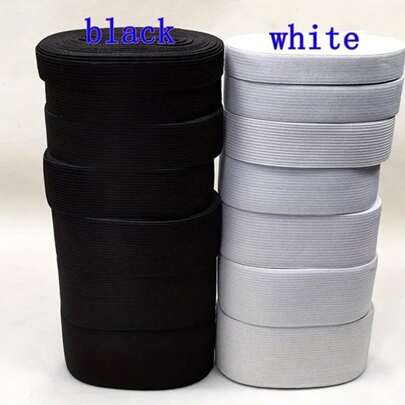 1/5Pcs 5 Yards Durable High Elastic Multi-Width Elastic Band, DIY Sewing Accessories Lingerie Waistband Pants Bridal Elastic, For Handmade Crafts And Sewing, Rubber Band Elastic Webbing, Suitable For DIY Sewing Clothing Pants Accessories, Elastic Spandex Trim Sewing Fabric DIY Garment Supplies, Sewing Machine Presser Foot Elastic