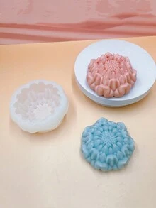 蓮花、牡丹、芙蓉香薰蠟燭用的矽膠模具1個 - 白色 - 查看 4