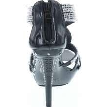 Women's Rhinestone Embellished Strappy Dress Pumps Shoes - màu đen - Xem 5