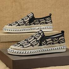 Men's Fashion Casual Sports Shoes Vacation Bohemian Style Embroidery Straw  Fisherman Shoes Cloth Summer Breathable