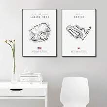 HALFLEMART 1pc International Circuit Track Canvas Painting, Wall Art, Nordic Poster, Aesthetics Motorsport Race Picture For Home Decor, No Frame