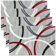 1pc Geometric Abstract Dining Mat, Modern Red Black White Geometric Pattern Placemat, For Kitchen & Home Decor - Multicolor - View 13