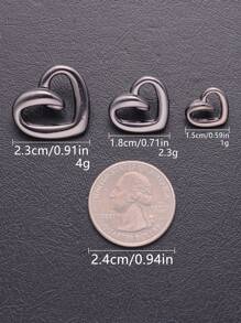 6 Peças/conjunto Botão De Metal Com Formato De Coração Oco E Superfície Lisa Para Camisas De Mulher, Suéteres, Casacos E Acessórios Diy