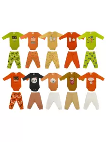 Baby Girl Bodysuit 1 Winter Long Sleeve Bodysuit + 1 Pants/Shorts - 彩色 - 查看 5