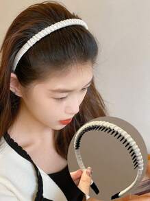 1/2 pezzi Fascia per capelli da donna in tessuto intrecciato, fascia per capelli con corona alta e dentini, avvolgimento per capelli antiscivolo, accessorio per capelli elegante e pratico per lavare il viso e fissare i capelli, fascia per capelli, cerchietto, fascia a zig zag