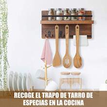 Soporte de Pared para Llavero, Porta Llaves, Colgador Llaves con 5 Ganchos para Llaves y 1 Manilla, Organizador de Lllaves Montado en la Pared y Organizador de Correo, Decoración de Pared - Óxido marrón - Ver 6