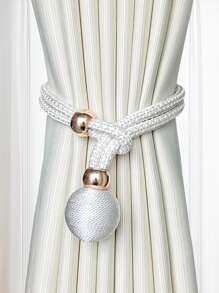 2pcs Ball Decor Polyester Curtain Tieback,Modern Solid Pom Pom Curtain Strap Tie Gifts Birthday Graduation