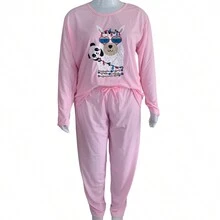 Plus Size Pajama Sets - 淺粉色 - 查看 8