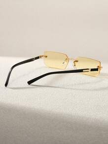 1 pièce Lunettes de soleil unisexe à petits verres sans monture, de style Y2K pour l'été, idéales pour la plage, la conduite, conviennent aux tenues vestimentaires comme les pulls, vestes, sweats à capuche, pantalons et cargo pour les vacances à la plage, les activités en extérieur et les voyages