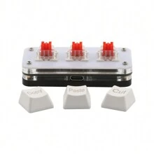 Romoral Teclado de programación macro RGB con teclas intercambiables de juegos y botones de copiar y pegar, mini teclado programable para macro con posibilidad de cambio de color en blanco - K3-CVX Blanco - Ver 4