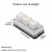 Romoral Teclado de programación macro RGB con teclas intercambiables de juegos y botones de copiar y pegar, mini teclado programable para macro con posibilidad de cambio de color en blanco - K3-CVX Blanco - Ver 3