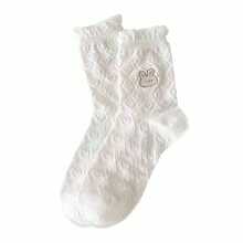 Ngẫu Nhiên Màu Trắng Miệng Bong Bóng Tất Ren Dành Cho Nữ, Chiều Dài Giữa Bắp Chân, Dễ Thương Phong Cách Gothic, mùa Xuân Và Mùa Thu - Nhiều màu - Xem 5