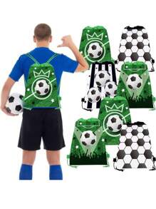 1pc Non-Woven Fabric Soccer Ball Party Favor Bag, Gift Pouch, Drawstring Bag