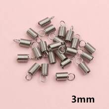 20pcs Stainless Steel Spring Crimp Clasps Leather Cord Ends End Caps Connectors For DIY Bracelet Necklace Jewelry Making