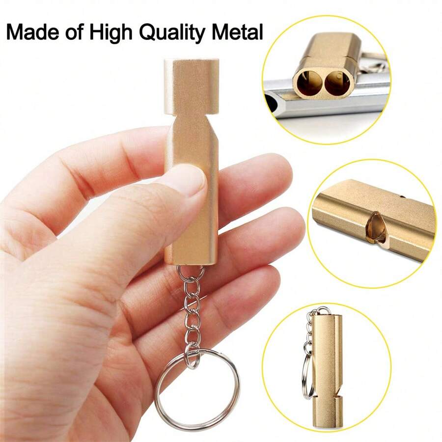 2Pack Emergency Signal Whistle, Metal Emergency Whistle With Key Ring, Referee Outdoor